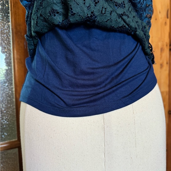 RW&CO xs haut blouse dentelle bleue et verte - Picture 4 of 6